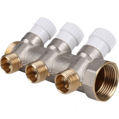 STOUT Коллектор распределительный 1&quot;, 3 отвода 1/2&quot;