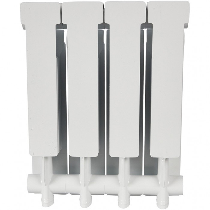 Алюминиевый радиатор STOUT ALPHA 350, 4 секций, боковое подключение, белый