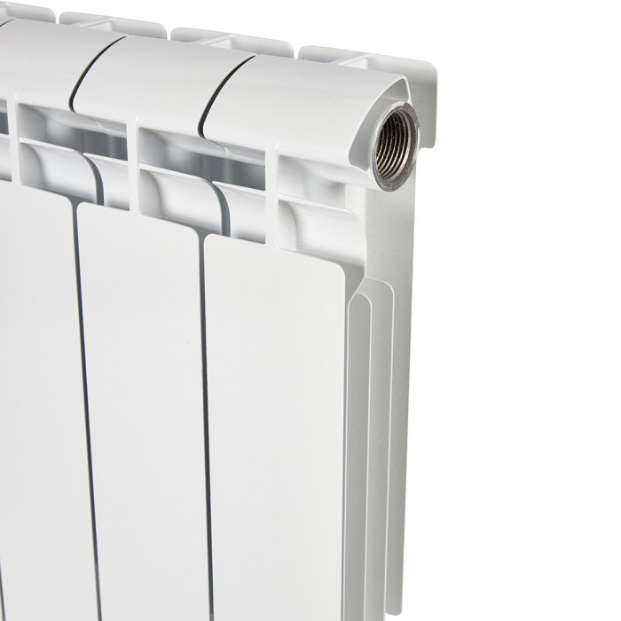 Алюминиевый радиатор STOUT ALPHA 350, 4 секций, боковое подключение, белый