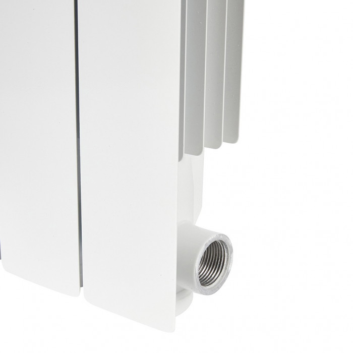 Алюминиевый радиатор STOUT ALPHA 350, 4 секций, боковое подключение, белый