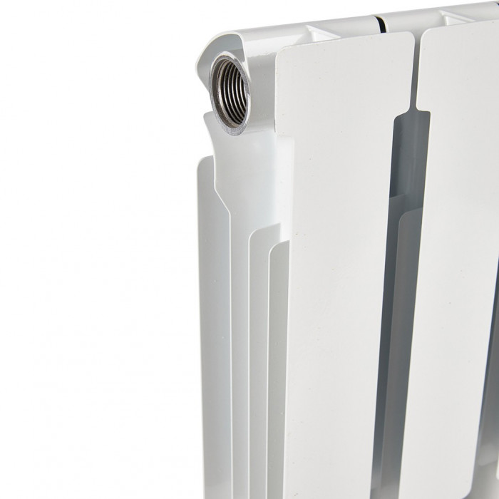 Алюминиевый радиатор STOUT ALPHA 350, 4 секций, боковое подключение, белый