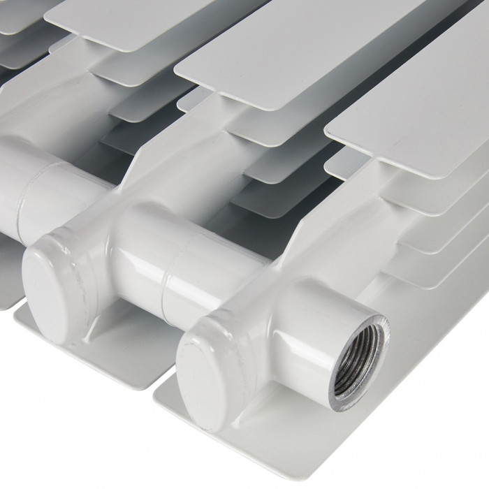 Алюминиевый радиатор STOUT ALPHA 350, 4 секций, боковое подключение, белый