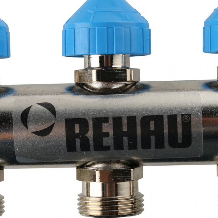 Распределительный коллектор REHAU HKV на 5 контуров нержавеющая сталь (12180511001)
