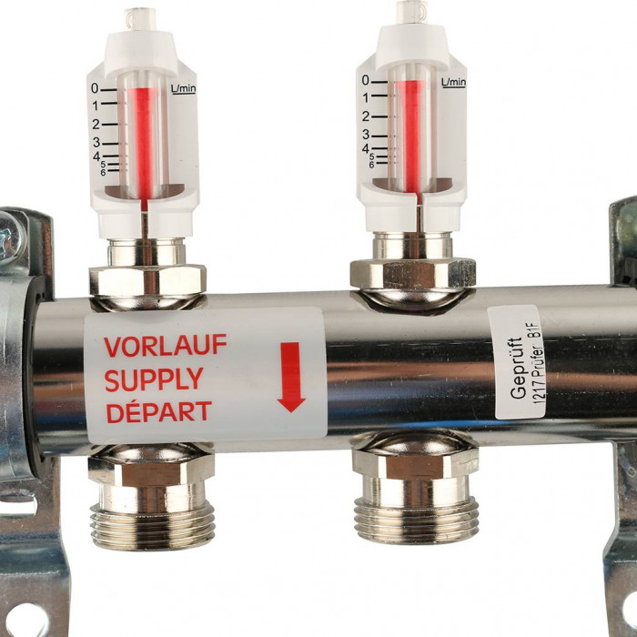 Распределительный коллектор REHAU HKV-D на 2 контура нержавеющая сталь (12080211002)