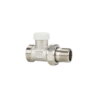 Запорный радиаторный клапан (вентиль) ручной регулировки Varmega VM10302, 1/2&quot; x 3/4&quot;EK НР, прямой