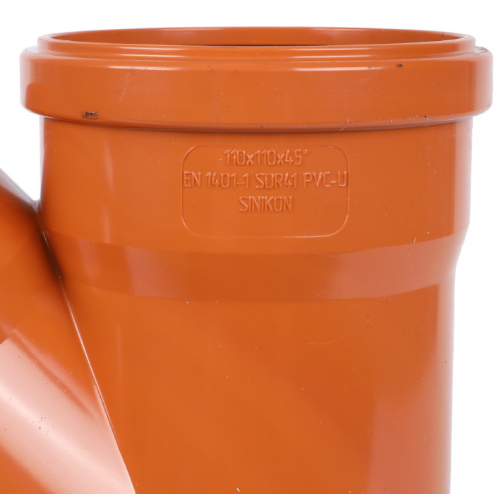 Sinikon 20300.R.B НПВХ Тройник D110 x 110 x 45° для нар. канализации