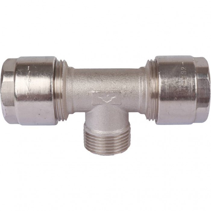 Тройник с нар.резьбой Prandelli Multyrama (32х3,0х1) для металлопластиковых труб винтовой