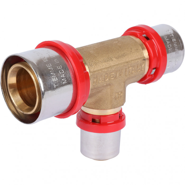 Тройник TIEMME редукционный 32x20x26 для металлопластиковых труб прессовой