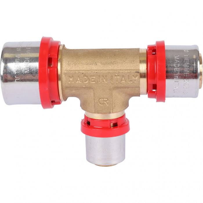 Тройник TIEMME редукционный 32x20x26 для металлопластиковых труб прессовой