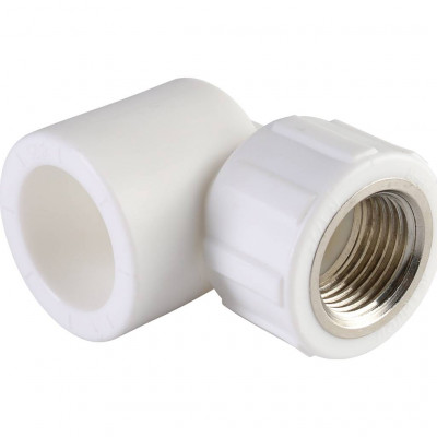 Угольник Политэк 25x1/2 с внутренней резьбой для полипропиленовых труб под сварку (цвет белый)
