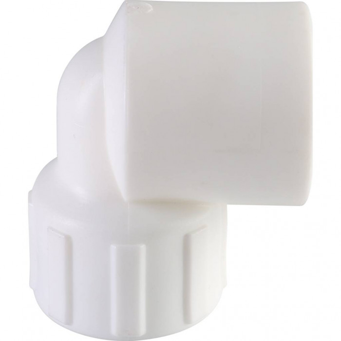 Угольник Политэк 25x1/2 с внутренней резьбой для полипропиленовых труб под сварку (цвет белый)