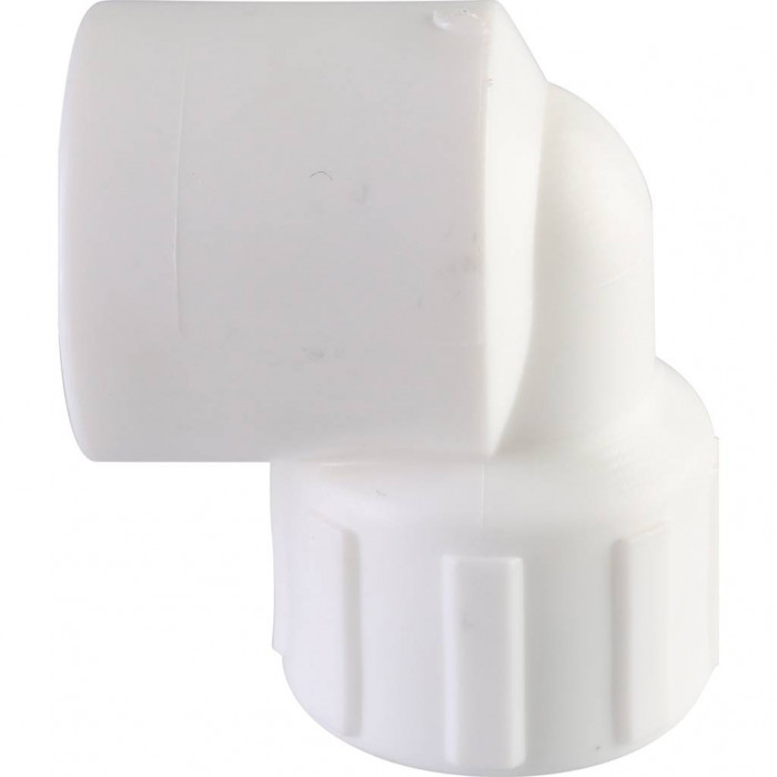 Угольник Политэк 25x1/2 с внутренней резьбой для полипропиленовых труб под сварку (цвет белый)