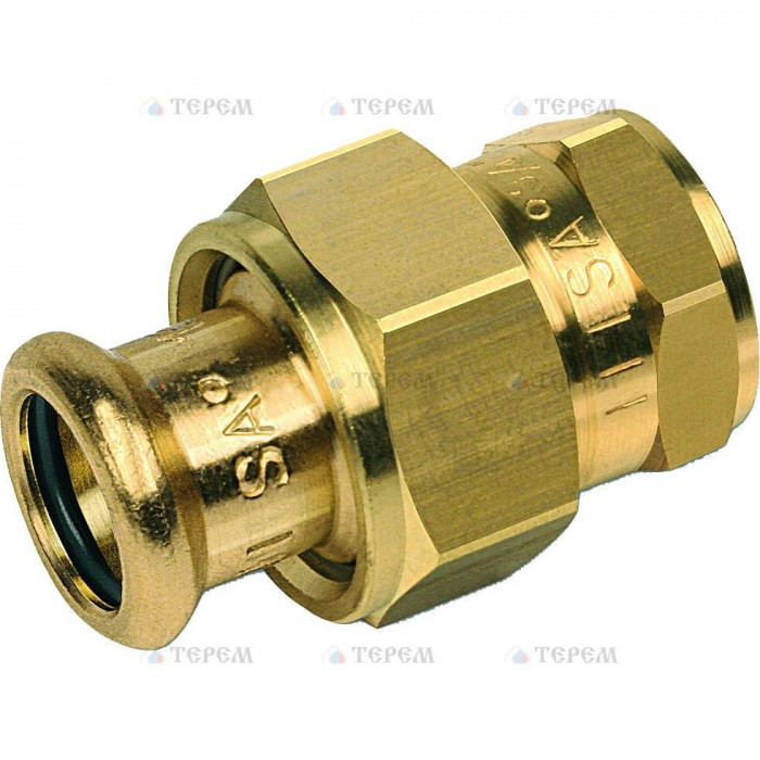 Sanha 8330G пресс-фитинг, бронза, сгон ВПр-ВР с плоск.упл. 18x3/4 для медных труб прессовой