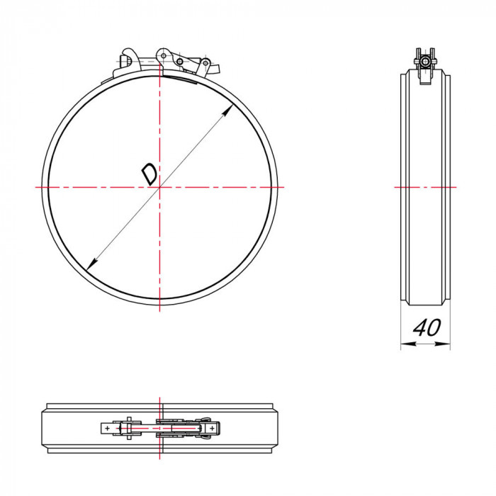 Хомут соединительный D150/250, оцинкованная сталь (Вулкан)