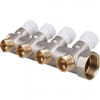 STOUT Коллектор распределительный 1&quot;, 4 отвода 1/2&quot;