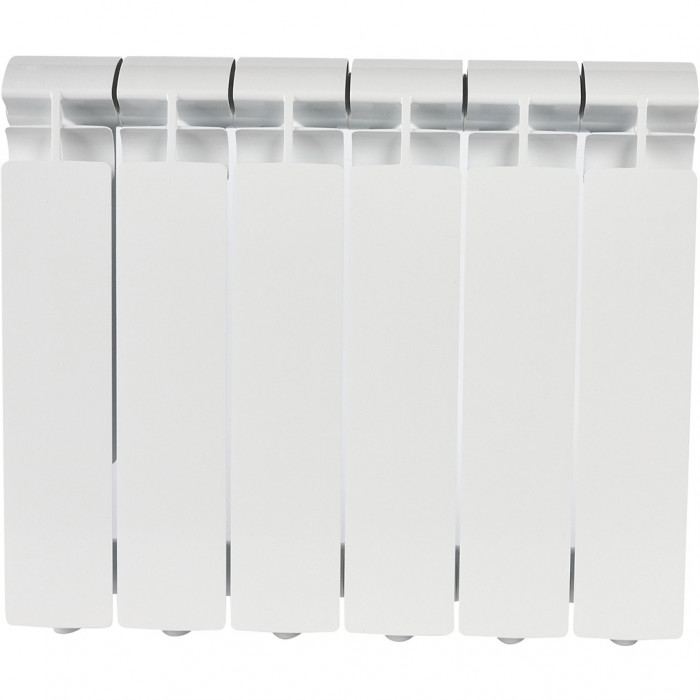 Алюминиевый радиатор STOUT ALPHA 350, 6 секций, боковое подключение, белый