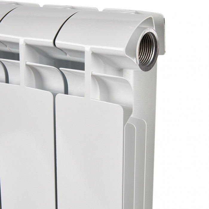 Алюминиевый радиатор STOUT ALPHA 350, 6 секций, боковое подключение, белый