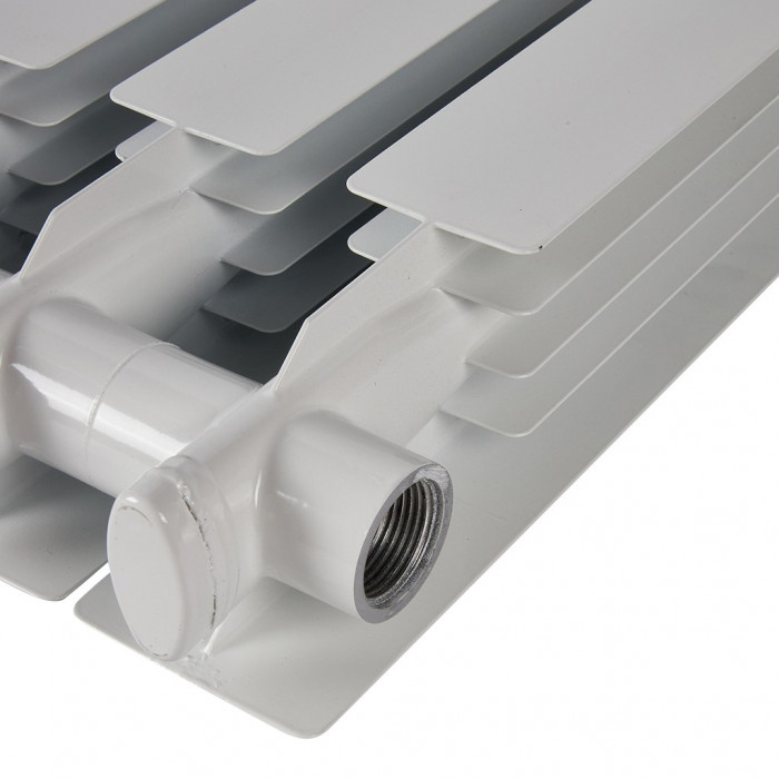 Алюминиевый радиатор STOUT ALPHA 350, 6 секций, боковое подключение, белый