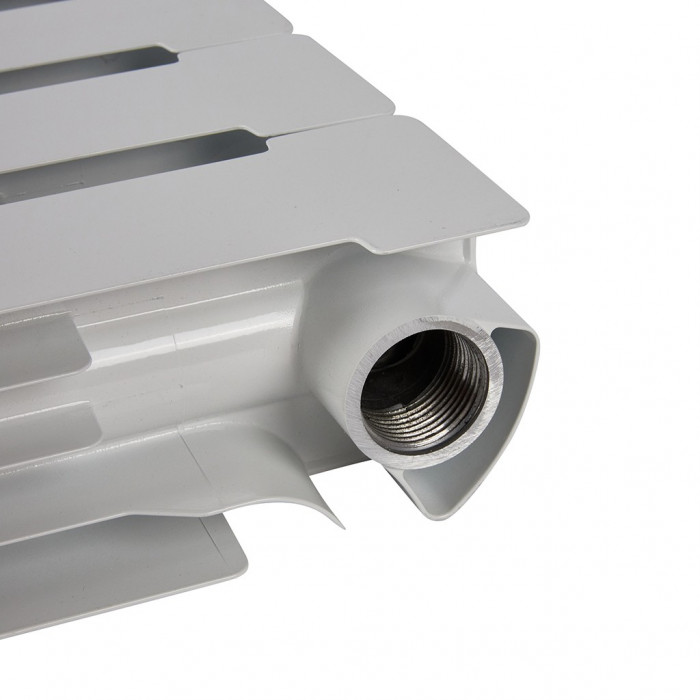 Алюминиевый радиатор STOUT ALPHA 350, 6 секций, боковое подключение, белый