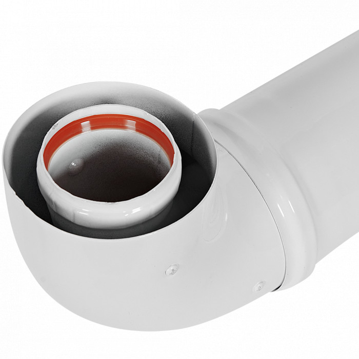 ROMMER RCA-6010-211220 Комплект дымохода АНТИЛЕД 60/100 - 1220мм (Baxi (кроме ECO Nova/Classic), Viessmann, Kiturami, Mizudo, Beretta, Oasis, Wolf, Tiberis, DeDietrich ) хомут в комплекте