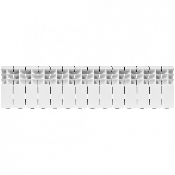 Алюминиевый радиатор ROMMER Plus 200, 14 секций, боковое подключение, белый