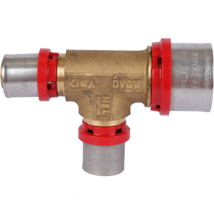 Тройник TIEMME редукционный 32x20x20 для металлопластиковых труб прессовой