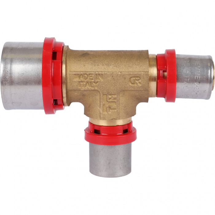 Тройник TIEMME редукционный 32x20x20 для металлопластиковых труб прессовой