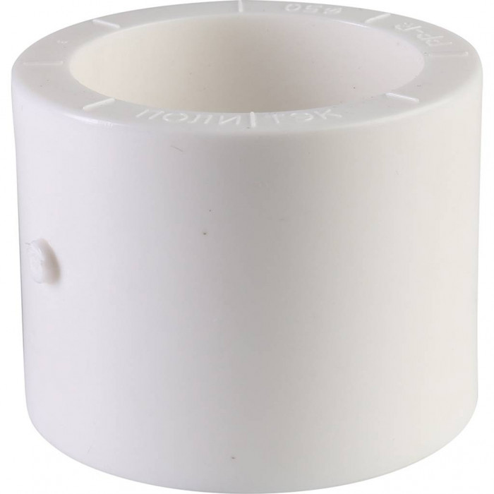 Политэк d=50 Муфта для полипропиленовых труб под сварку (цвет белый)