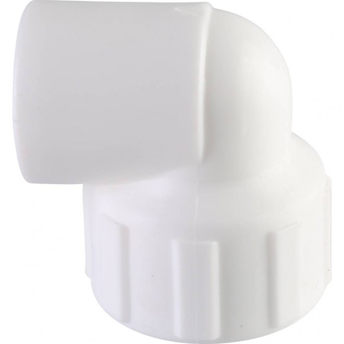 Угольник Политэк 20x3/4 с внутренней резьбой для полипропиленовых труб под сварку (цвет белый)