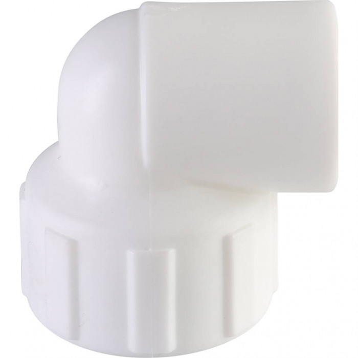 Угольник Политэк 20x3/4 с внутренней резьбой для полипропиленовых труб под сварку (цвет белый)