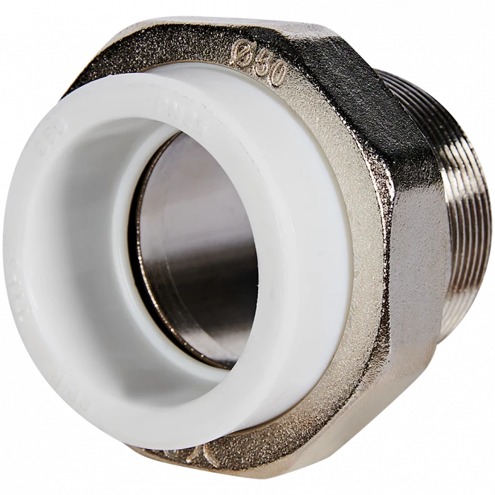Муфта комбинированная Pro Aqua d=50-2 PP-R разъемная (американка) НР Белая