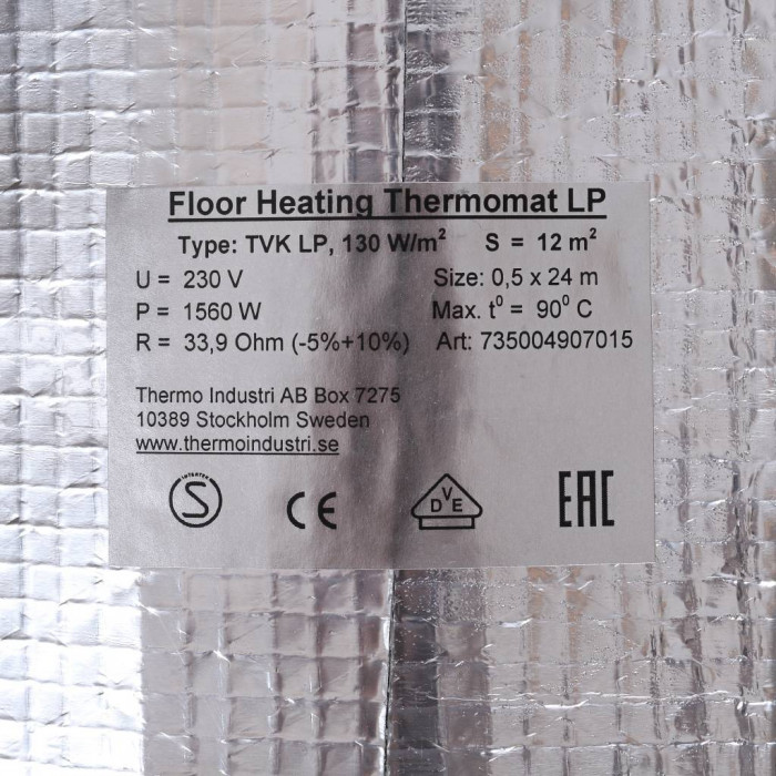 Термомат THERMO TVK-130 LP 12 м.кв