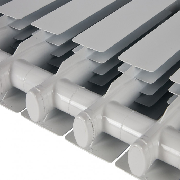 Алюминиевый радиатор STOUT ALPHA 350, 8 секций, боковое подключение, белый