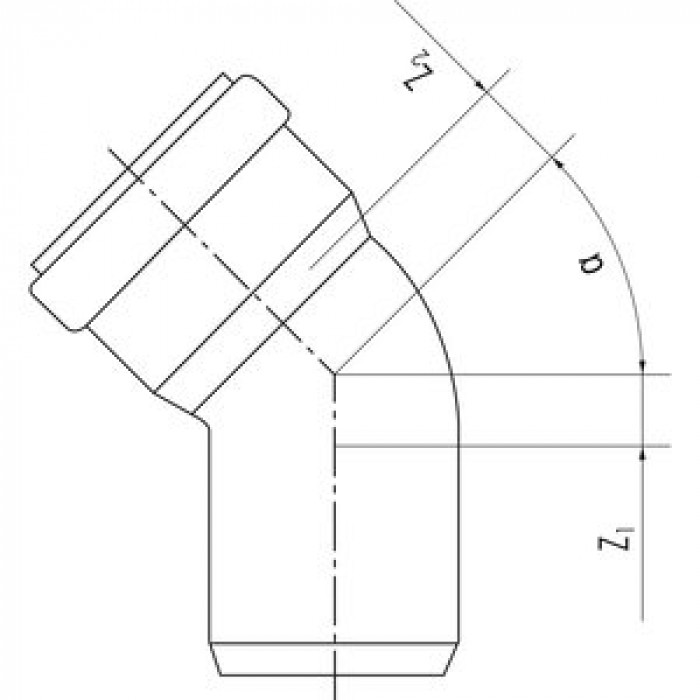 Отвод REHAU диаметром 50 на 67° (11211241003)