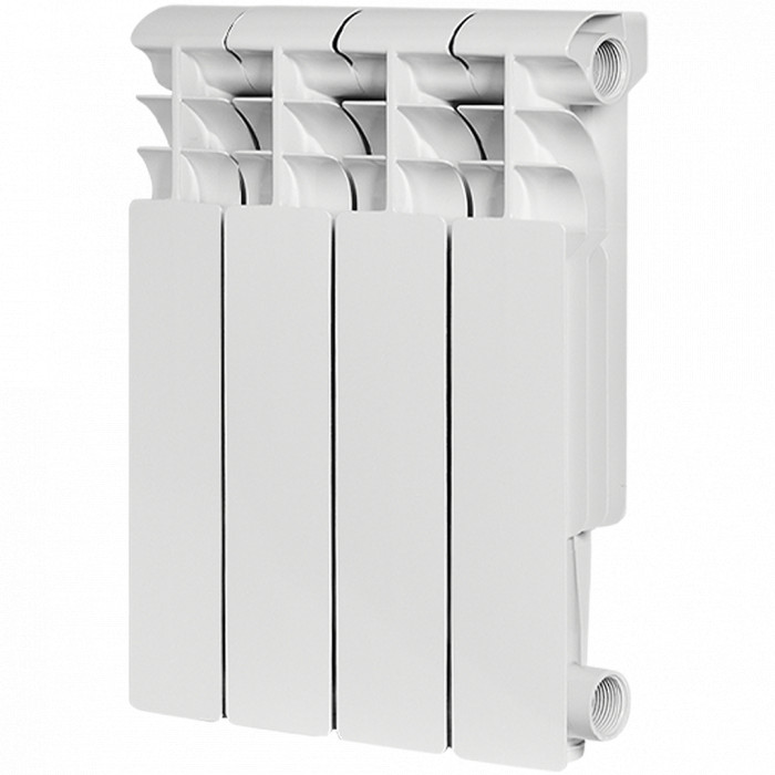 Алюминиевый радиатор ROMMER Profi 350, 4 секций, боковое подключение, белый