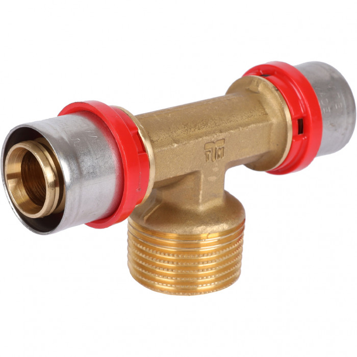 Тройник TIEMME с наружной резьбой 26x1x26 для металлопластиковых труб прессовой