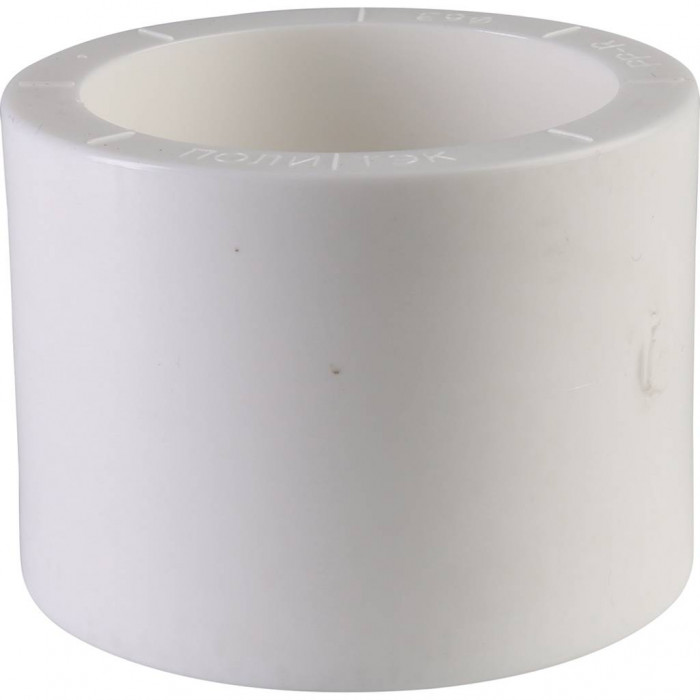 Политэк d=63 Муфта для полипропиленовых труб под сварку (цвет белый)