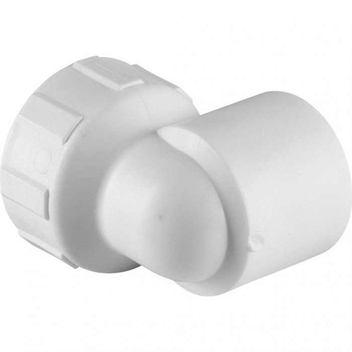 Угольник Политэк 32x1 с внутренней резьбой для полипропиленовых труб под сварку (цвет белый)