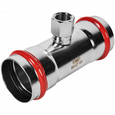ROMMER RSS-0015-005412 ROMMER Тройник-переходник-ВР, 54х1/2, из нержавеющей стали прессовой