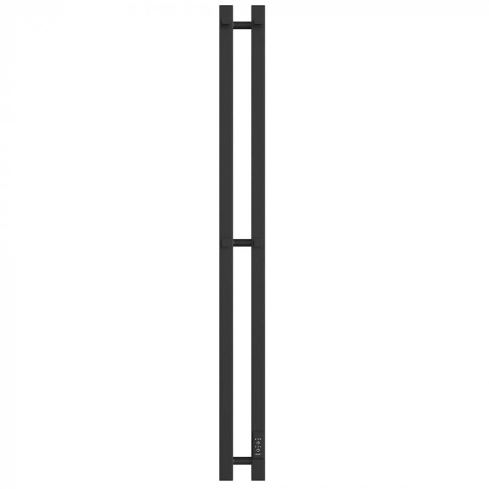 STOUT  SHQ-R2Q0-012008 STOUT полотенцесушитель электрический ROCK quadro 120*08 Черный матовый 2 опоры
