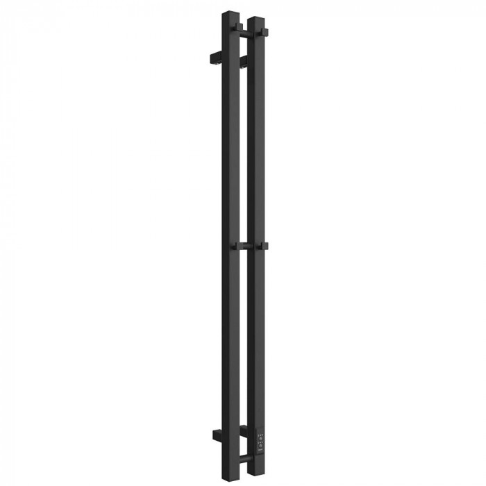STOUT  SHQ-R2Q0-012008 STOUT полотенцесушитель электрический ROCK quadro 120*08 Черный матовый 2 опоры