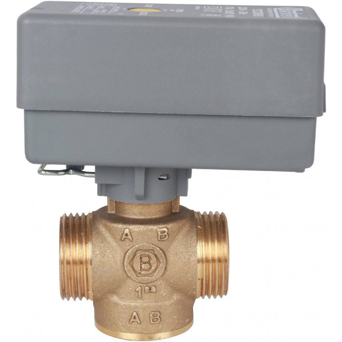 STOUT Компактный 2-Ходовой зональный клапан, сервопривод 230V, с кабелем 1м., НР 1"