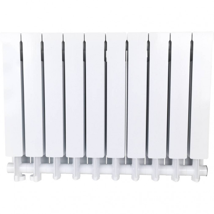 Алюминиевый радиатор Global VOX- R 500, 10 секций, нижнее правое подключение, белый