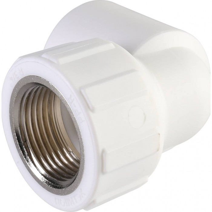 Угольник Политэк 25x3/4 с внутренней резьбой для полипропиленовых труб под сварку (цвет белый)