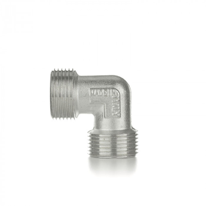 Угольник 90° равнопроходной, НН 3/4", TIN латунь