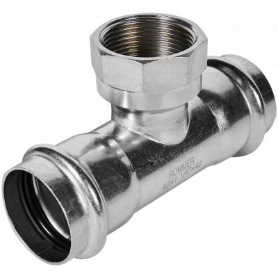 ROMMER RSS-0015-042114 ROMMER Тройник-переходник-ВР, 42х1 1/4, из нержавеющей стали прессовой