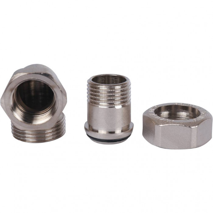 STOUT Разъемное угловое соединение американка ВН, уплотнение под гайкой o-ring кольцо, никелированное 1/2