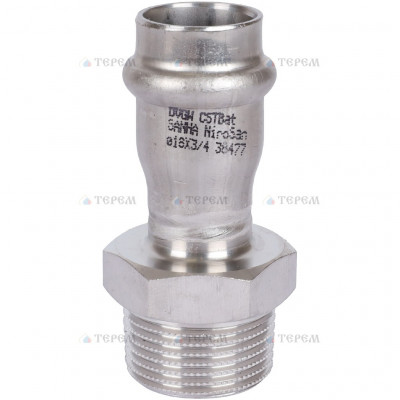 Sanha 9243G пресс-фит. нерж.сталь, ниппель перех.ВПр-НР, 18x3/4