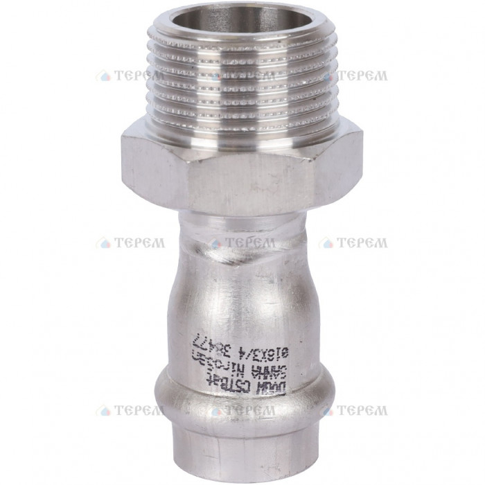 Sanha 9243G пресс-фит. нерж.сталь, ниппель перех.ВПр-НР, 18x3/4