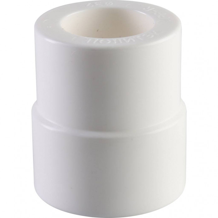 Политэк 32х25 Муфта переходная внутр./наруж. для полипропиленовых труб под сварку (цвет белый)